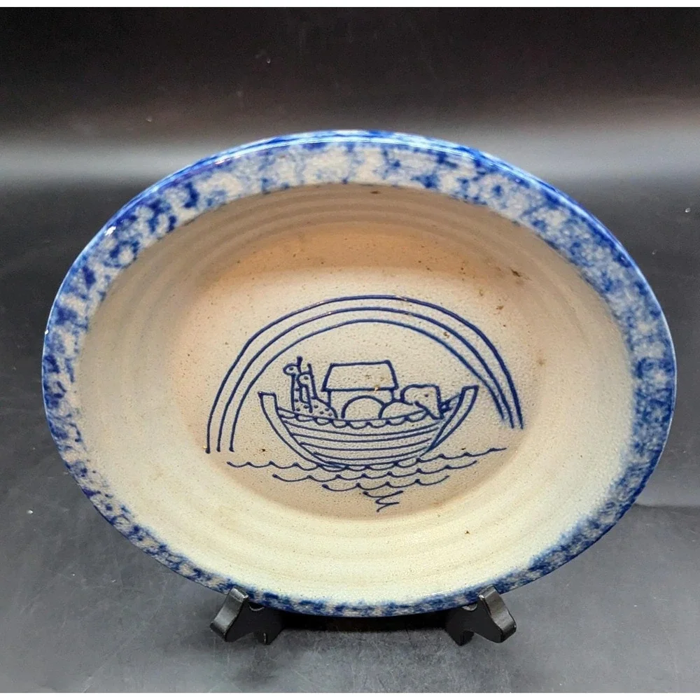 Eldreth Pottery Noah's Ark Pie Plate 1992 8